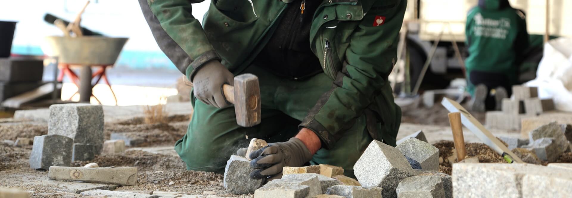 Bauarbeiten mit Arbeiter Nahaufnahme
