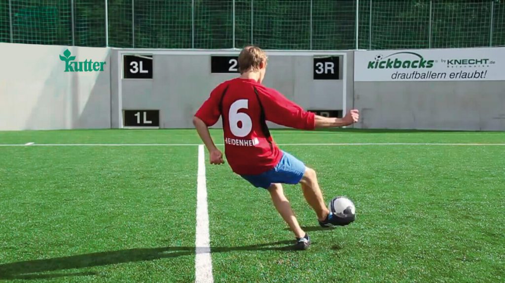 Fußballwand mit Spieler